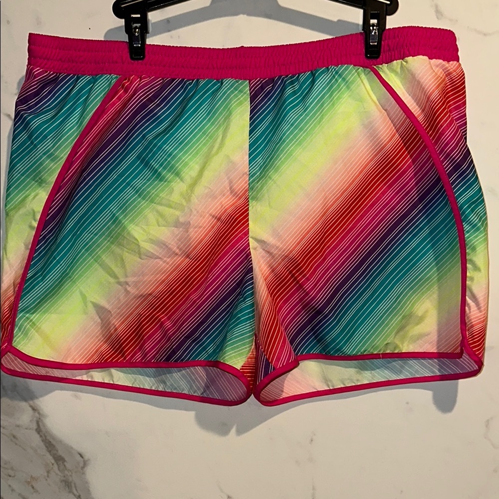 Xersion Pink and Green Shorts Dynamic Athletic Design